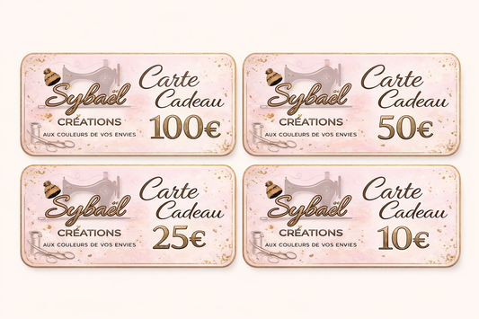 Carte cadeaux Sybaël | idée cadeau personnalisée - Créations faites main