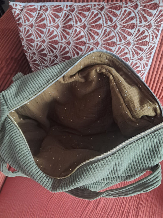 Sac Amélia en velours côtelé - sac fait main élégant et pratique